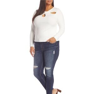 1. State White Long Sleeve Women Blouse Size 2X Brand New With Tags